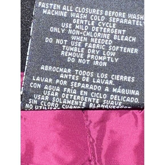 32 DEGREES Heat Womens Puffer Jacket Maroon Black Color Block Full Zip - Picture 6 of 7